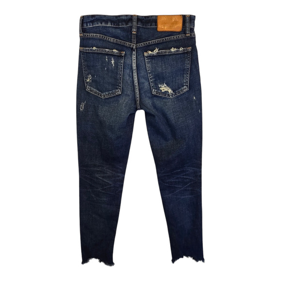 Moussy Vintage Jeans Womens 25 Blue Glendale Skinny Cropped Distressed Grunge - Picture 2 of 14
